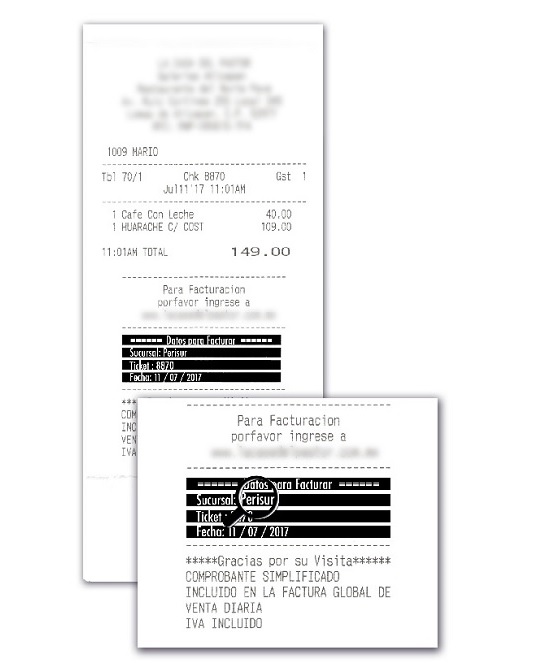 Ejemplo sucursal en ticket